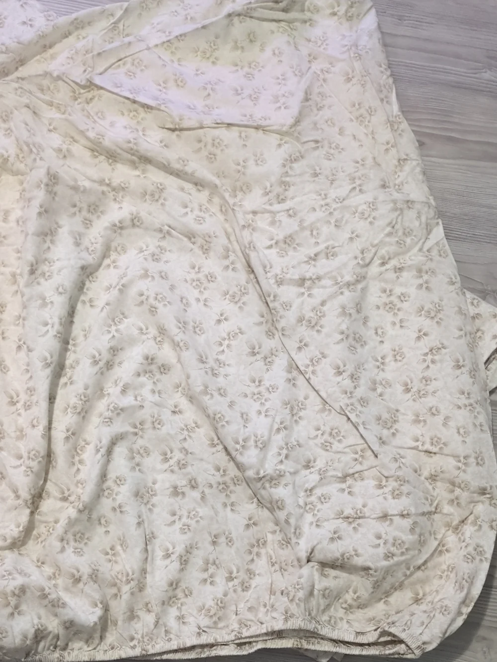 Laura Ashley Lifestyles Queen Sheet Set Floral Cottagecore Brown Tan Cream FLAWS